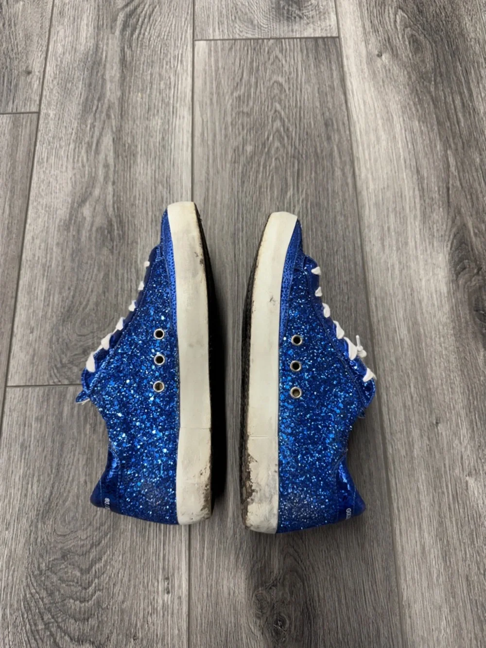 Golden Goose Superstar Glitter Sneakers in Blue - Picture 6 of 7